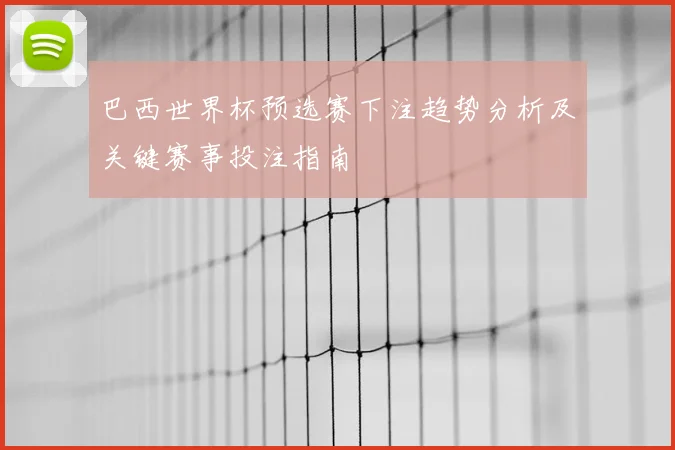 巴西世界杯预选赛下注趋势分析及关键赛事投注指南